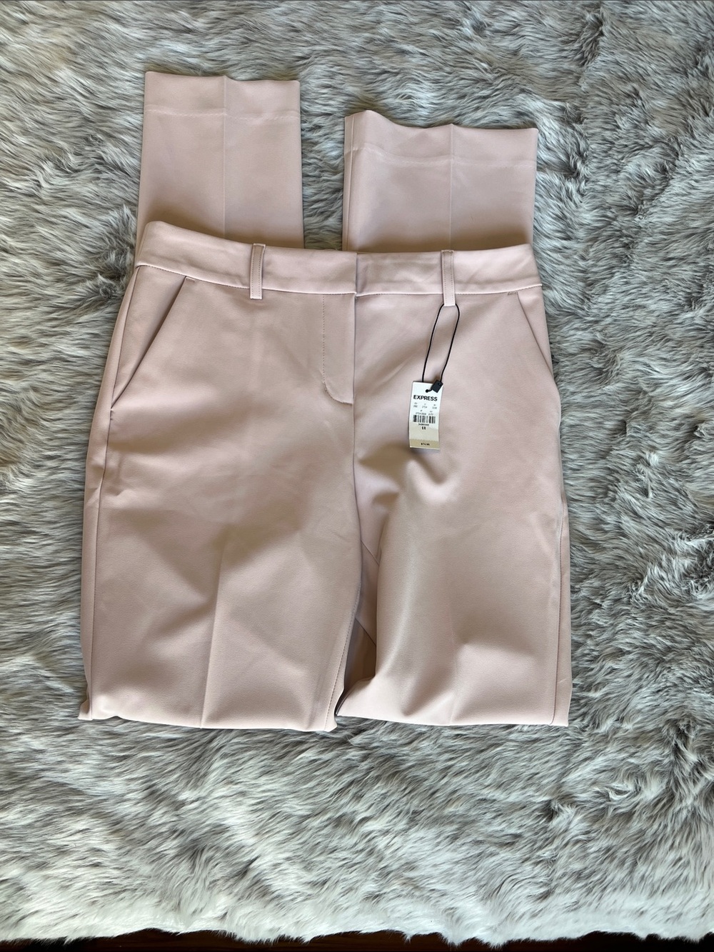 Express Pale Pink High-Rise Tailored Pants